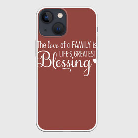 Чехол для iPhone 13 mini с принтом Любовь в семье это счастье в Новосибирске,  |  | доброта | красивые фразы | любовь | мудрые фразы. | настроение | позитив | радость | семейное счастье | семья | счастье