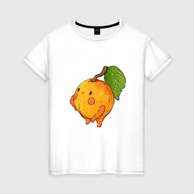 Женская футболка хлопок с принтом Спелый и сочный в Новосибирске, 100% хлопок | прямой крой, круглый вырез горловины, длина до линии бедер, слегка спущенное плечо | абрикос | абрикосы | арт | мило | милота | персик | персики | рисунок | свежий продукт | свежий фрукт | фрукт