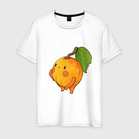 Мужская футболка хлопок с принтом Спелый и сочный в Новосибирске, 100% хлопок | прямой крой, круглый вырез горловины, длина до линии бедер, слегка спущенное плечо. | Тематика изображения на принте: абрикос | абрикосы | арт | мило | милота | персик | персики | рисунок | свежий продукт | свежий фрукт | фрукт