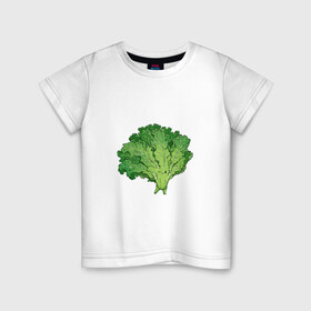 Детская футболка хлопок с принтом Кудрявая капуста в Новосибирске, 100% хлопок | круглый вырез горловины, полуприлегающий силуэт, длина до линии бедер | арт | капуста | кудри | кудрявая | кудрявая капуста | кудряшки | мило | милота | овощ | рисунок | свежий овощ | свежий продукт