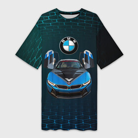 Платье-футболка 3D с принтом BMW i8 Turbo тюнинговая. в Новосибирске,  |  | bmw | bmw performance | bmw тюнинговая | i8 | i8 turbo | m | motorsport | performance | бмв | моторспорт | тюнинг