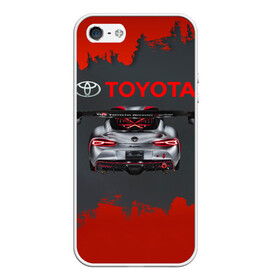 Чехол для iPhone 5/5S матовый с принтом Toyota Supra в Новосибирске, Силикон | Область печати: задняя сторона чехла, без боковых панелей | 