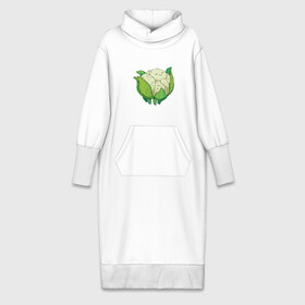 Платье удлиненное хлопок с принтом Милая капуста в Новосибирске,  |  | арт | капуста | мило | милота | овощ | овощи | рисунок | свежие овощи | свежий овощ | свежий продукт | цветная капуста