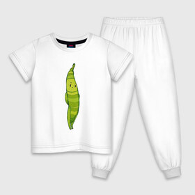 Детская пижама хлопок с принтом Фасоль в Новосибирске, 100% хлопок |  брюки и футболка прямого кроя, без карманов, на брюках мягкая резинка на поясе и по низу штанин
 | арт | мило | милота | овощ | овощи | рисунок | свежие овощи | свежий овощ | свежий продукт | фасолинка | фасоль