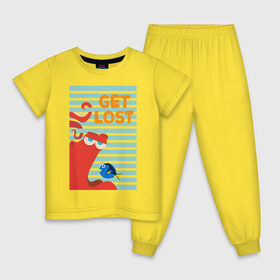 Детская пижама хлопок с принтом Get Lost в Новосибирске, 100% хлопок |  брюки и футболка прямого кроя, без карманов, на брюках мягкая резинка на поясе и по низу штанин
 | dory | finding nemo | hank | vdzabma | в поисках немо | дори | хэнк