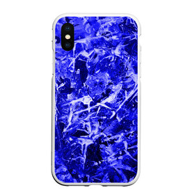 Чехол для iPhone XS Max матовый с принтом Dark Blue Gan в Новосибирске, Силикон | Область печати: задняя сторона чехла, без боковых панелей | abstraction | blue | frost | frozen | ice | shine | surface | texture | абстракция | блеск | замерзший | лед | мороз | поверхность | синий | текстура