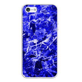 Чехол для iPhone 5/5S матовый с принтом Dark Blue Gan в Новосибирске, Силикон | Область печати: задняя сторона чехла, без боковых панелей | abstraction | blue | frost | frozen | ice | shine | surface | texture | абстракция | блеск | замерзший | лед | мороз | поверхность | синий | текстура