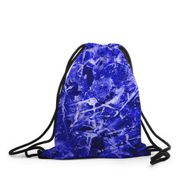 Рюкзак-мешок 3D с принтом Dark Blue Gan в Новосибирске, 100% полиэстер | плотность ткани — 200 г/м2, размер — 35 х 45 см; лямки — толстые шнурки, застежка на шнуровке, без карманов и подкладки | abstraction | blue | frost | frozen | ice | shine | surface | texture | абстракция | блеск | замерзший | лед | мороз | поверхность | синий | текстура