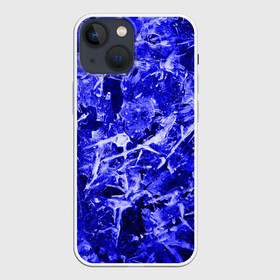 Чехол для iPhone 13 mini с принтом Dark Blue Gan в Новосибирске,  |  | abstraction | blue | frost | frozen | ice | shine | surface | texture | абстракция | блеск | замерзший | лед | мороз | поверхность | синий | текстура