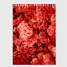 Скетчбук с принтом RED-$tyle в Новосибирске, 100% бумага
 | 48 листов, плотность листов — 100 г/м2, плотность картонной обложки — 250 г/м2. Листы скреплены сверху удобной пружинной спиралью | abstraction | crystals | red | shapes | shards | shine | texture | абстракция | блеск | красный | кристалы | осколки | текстура | формы
