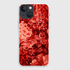 Чехол для iPhone 13 mini с принтом RED tyle в Новосибирске,  |  | abstraction | crystals | red | shapes | shards | shine | texture | абстракция | блеск | красный | кристалы | осколки | текстура | формы