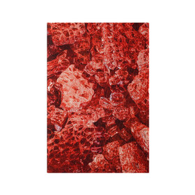 Обложка для паспорта матовая кожа с принтом RED-$tyle в Новосибирске, натуральная матовая кожа | размер 19,3 х 13,7 см; прозрачные пластиковые крепления | Тематика изображения на принте: abstraction | crystals | red | shapes | shards | shine | texture | абстракция | блеск | красный | кристалы | осколки | текстура | формы