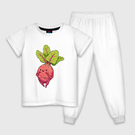 Детская пижама хлопок с принтом Свекла в Новосибирске, 100% хлопок |  брюки и футболка прямого кроя, без карманов, на брюках мягкая резинка на поясе и по низу штанин
 | арт | мило | милота | овощ | овощи | рисунок | свежие овощи | свежий овощ | свежий продукт | свекла