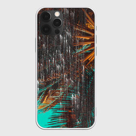 Чехол для iPhone 12 Pro Max с принтом Palm glitch art в Новосибирске, Силикон |  | art | astraction | glitch | palm | sky | абстракция | арт | ветки | глитч | листья | небо | пальмы