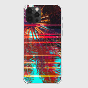 Чехол для iPhone 12 Pro Max с принтом Palm glitch art в Новосибирске, Силикон |  | art | astraction | glitch | palm | sky | абстракция | арт | ветки | глитч | листья | небо | пальмы