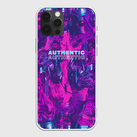 Чехол для iPhone 12 Pro Max с принтом AUTHENTIC в Новосибирске, Силикон |  | abstraction | authentic | абстракция | аутентичный | брызги | надпись на английском | прикольная надпись | разводы | текстура | узор | фиолетовый