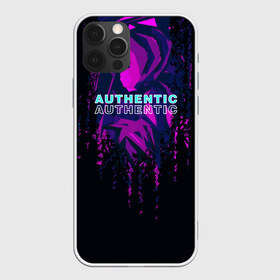 Чехол для iPhone 12 Pro Max с принтом AUTHENTIC в Новосибирске, Силикон |  | abstraction | authentic | абстракция | аутентичный | брызги | надпись на английском | прикольная надпись | разводы | текстура | узор | фиолетовый