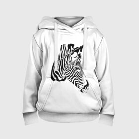 Детская толстовка 3D с принтом Zebra в Новосибирске, 100% полиэстер | двухслойный капюшон со шнурком для регулировки, мягкие манжеты на рукавах и по низу толстовки, спереди карман-кенгуру с мягким внутренним слоем | Тематика изображения на принте: africa | black | savanna | stripe | white | zebra | африка | белый | зебра | полоска | саванна | черный