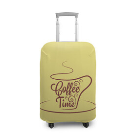Чехол для чемодана 3D с принтом Время пить кофе в Новосибирске, 86% полиэфир, 14% спандекс | двустороннее нанесение принта, прорези для ручек и колес | время кофе | кофе | кофейная тема | кофейное настроение | настроение. | позитив | узоры