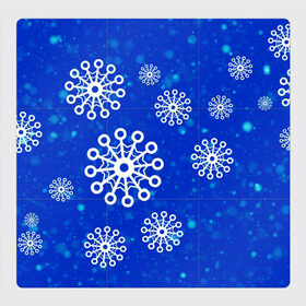 Магнитный плакат 3Х3 с принтом Снежинки в Новосибирске, Полимерный материал с магнитным слоем | 9 деталей размером 9*9 см | Тематика изображения на принте: новогодние снежинки | снег | снежинка | снежинки | январьские снежинки
