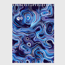Скетчбук с принтом Синие линии в Новосибирске, 100% бумага
 | 48 листов, плотность листов — 100 г/м2, плотность картонной обложки — 250 г/м2. Листы скреплены сверху удобной пружинной спиралью | abstract | flow | lines | paint | space | абстракция | движение | космос | краска | линии | пятна | синий | течение | фиолетовый