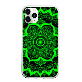 Чехол для iPhone 11 Pro Max матовый с принтом Mandala в Новосибирске, Силикон |  | abstraction | light green | mandala | pattern | shape | tangled | texture | абстракция | запутанный | салатовый | текстура | узор | формы