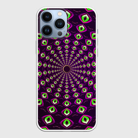 Чехол для iPhone 13 Pro Max с принтом Fractal в Новосибирске,  |  | Тематика изображения на принте: abstraction | fractal | light green | mandala | pattern | pink | shape | symmetry | texture | абстракция | розовый | салатовый | симметрия | текстура | узор | формы | фрактал