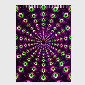 Скетчбук с принтом Fractal-$$$ в Новосибирске, 100% бумага
 | 48 листов, плотность листов — 100 г/м2, плотность картонной обложки — 250 г/м2. Листы скреплены сверху удобной пружинной спиралью | abstraction | fractal | light green | mandala | pattern | pink | shape | symmetry | texture | абстракция | розовый | салатовый | симметрия | текстура | узор | формы | фрактал