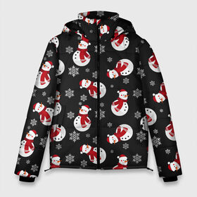 Мужская зимняя куртка 3D с принтом Снеговики ночью в Новосибирске, верх — 100% полиэстер; подкладка — 100% полиэстер; утеплитель — 100% полиэстер | длина ниже бедра, свободный силуэт Оверсайз. Есть воротник-стойка, отстегивающийся капюшон и ветрозащитная планка. 

Боковые карманы с листочкой на кнопках и внутренний карман на молнии. | Тематика изображения на принте: 