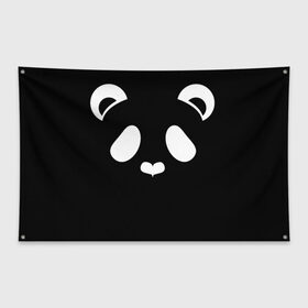 Флаг-баннер с принтом Panda white в Новосибирске, 100% полиэстер | размер 67 х 109 см, плотность ткани — 95 г/м2; по краям флага есть четыре люверса для крепления | panda | животные | медведь | мишка | панда