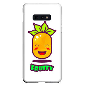 Чехол для Samsung S10E с принтом Fruity в Новосибирске, Силикон | Область печати: задняя сторона чехла, без боковых панелей | fruit | ананас | вкусно | сладость | фрукты