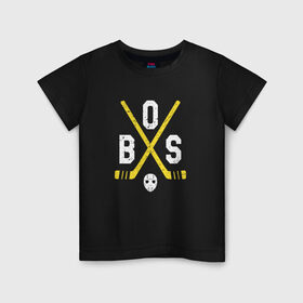 Детская футболка хлопок с принтом Boston Bruins в Новосибирске, 100% хлопок | круглый вырез горловины, полуприлегающий силуэт, длина до линии бедер | boston | boston bruins | bruins | hockey | nhl | usa | бостон | бостон брюинз | нхл | спорт | сша | хоккей | шайба