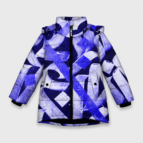 Зимняя куртка для девочек 3D с принтом Graffiti в Новосибирске, ткань верха — 100% полиэстер; подклад — 100% полиэстер, утеплитель — 100% полиэстер. | длина ниже бедра, удлиненная спинка, воротник стойка и отстегивающийся капюшон. Есть боковые карманы с листочкой на кнопках, утяжки по низу изделия и внутренний карман на молнии. 

Предусмотрены светоотражающий принт на спинке, радужный светоотражающий элемент на пуллере молнии и на резинке для утяжки. | Тематика изображения на принте: abstraction | art | graffiti | labels | letters | multi colored | paint | surface | texture | абстракция | арт | буквы | граффити | краска | надписи | поверхность | разноцветный | текстура