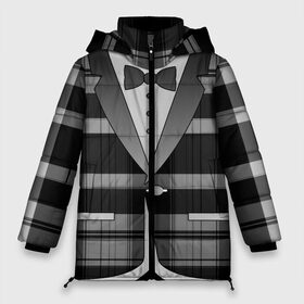 Женская зимняя куртка 3D с принтом Пиджак в клетку в Новосибирске, верх — 100% полиэстер; подкладка — 100% полиэстер; утеплитель — 100% полиэстер | длина ниже бедра, силуэт Оверсайз. Есть воротник-стойка, отстегивающийся капюшон и ветрозащитная планка. 

Боковые карманы с листочкой на кнопках и внутренний карман на молнии | бабочка | босс молокосос | бутоньерка | в клетку | галстук | джентельмен | директор | жених | клеточка | косплей | костюм | маскарад | муж | одежда | официант | пиджак | принт | пуговица | пуговка