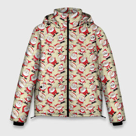 Мужская зимняя куртка 3D с принтом Санта Клаус в Новосибирске, верх — 100% полиэстер; подкладка — 100% полиэстер; утеплитель — 100% полиэстер | длина ниже бедра, свободный силуэт Оверсайз. Есть воротник-стойка, отстегивающийся капюшон и ветрозащитная планка. 

Боковые карманы с листочкой на кнопках и внутренний карман на молнии. | 