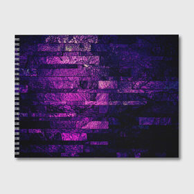 Альбом для рисования с принтом Purple-Wall в Новосибирске, 100% бумага
 | матовая бумага, плотность 200 мг. | Тематика изображения на принте: abstraction | bricks | dark | pink | purple | ribbed | texture | tiles | wall | абстракция | кирпичи | плитка | ребристый | розовый | стена | текстура | темный | фиолетовый