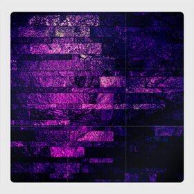 Магнитный плакат 3Х3 с принтом Purple-Wall в Новосибирске, Полимерный материал с магнитным слоем | 9 деталей размером 9*9 см | abstraction | bricks | dark | pink | purple | ribbed | texture | tiles | wall | абстракция | кирпичи | плитка | ребристый | розовый | стена | текстура | темный | фиолетовый