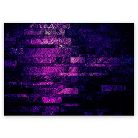 Поздравительная открытка с принтом Purple-Wall в Новосибирске, 100% бумага | плотность бумаги 280 г/м2, матовая, на обратной стороне линовка и место для марки
 | Тематика изображения на принте: abstraction | bricks | dark | pink | purple | ribbed | texture | tiles | wall | абстракция | кирпичи | плитка | ребристый | розовый | стена | текстура | темный | фиолетовый