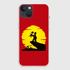 Чехол для iPhone 13 с принтом КОРОЛЬ БАРТ в Новосибирске,  |  | Тематика изображения на принте: африка | барт | закат | коль лев | мультфильм | симпсоны