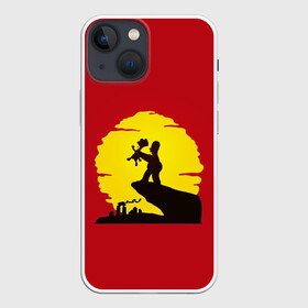 Чехол для iPhone 13 mini с принтом КОРОЛЬ БАРТ в Новосибирске,  |  | африка | барт | закат | коль лев | мультфильм | симпсоны