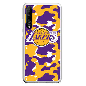 Чехол для Honor P30 с принтом LA LAKERS | ЛЕЙКЕРС в Новосибирске, Силикон | Область печати: задняя сторона чехла, без боковых панелей | bryant | james | jordan | kobe | la lakers | lakers | lebron | nba | брайант | брайнт | джеймс | джордан | коби | леброн | лейкерс | лэйкерс | мамба | нба | черная