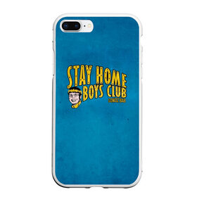 Чехол для iPhone 7Plus/8 Plus матовый с принтом Stay home boys club в Новосибирске, Силикон | Область печати: задняя сторона чехла, без боковых панелей | bab | rap | sqwoz | sqwoz bab | ауф | ой | реп | репер | рэп | рэпер | сквоз баб | сквозь баб | хип хоп