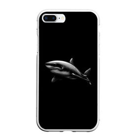 Чехол для iPhone 7Plus/8 Plus матовый с принтом Акула в Новосибирске, Силикон | Область печати: задняя сторона чехла, без боковых панелей | акула | акулы | морские животные | рыбы | хищники