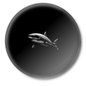 Значок с принтом Акула в Новосибирске,  металл | круглая форма, металлическая застежка в виде булавки | акула | акулы | морские животные | рыбы | хищники