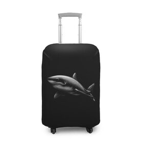 Чехол для чемодана 3D с принтом Акула в Новосибирске, 86% полиэфир, 14% спандекс | двустороннее нанесение принта, прорези для ручек и колес | акула | акулы | морские животные | рыбы | хищники