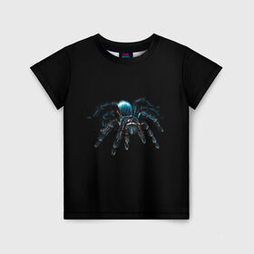Детская футболка 3D с принтом Паук в Новосибирске, 100% гипоаллергенный полиэфир | прямой крой, круглый вырез горловины, длина до линии бедер, чуть спущенное плечо, ткань немного тянется | насекомые | паук | паук птицеед | пауки | тарантул