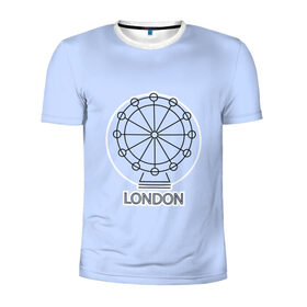 Мужская футболка 3D спортивная с принтом Лондон London Eye в Новосибирске, 100% полиэстер с улучшенными характеристиками | приталенный силуэт, круглая горловина, широкие плечи, сужается к линии бедра | blue circle | england | english | europe | eye | gb | icon | london | travel | uk | vacation | англия | аттракцион | великобритания | европа | иконка | колесо обозрения | лондон | лондонский глаз | надпись | отпуск | поездка | путешествие |