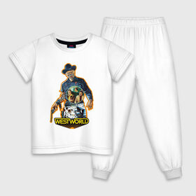 Детская пижама хлопок с принтом West World в Новосибирске, 100% хлопок |  брюки и футболка прямого кроя, без карманов, на брюках мягкая резинка на поясе и по низу штанин
 | 1973 | west world | western | вестерн | мир дикого запада