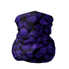 Бандана-труба 3D с принтом Purple-$tone$ в Новосибирске, 100% полиэстер, ткань с особыми свойствами — Activecool | плотность 150‒180 г/м2; хорошо тянется, но сохраняет форму | abstraction | forms | gravel | pebbles | purple | stones | texture | абстракция | галька | гравий | камни | текстура | фиолетовый | формы