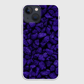 Чехол для iPhone 13 mini с принтом Purple tone в Новосибирске,  |  | abstraction | forms | gravel | pebbles | purple | stones | texture | абстракция | галька | гравий | камни | текстура | фиолетовый | формы
